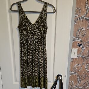 Joe Fresh Green Sleeveless V-Neck Midi Sundress